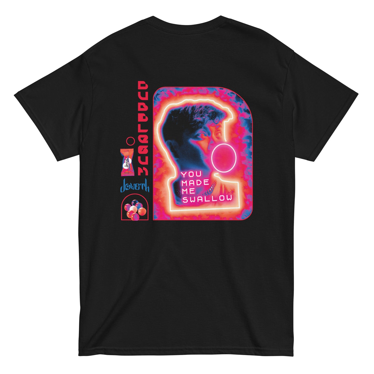 Joveth Bubblegum Swallow T-Shirt (Double-Sided, Black)